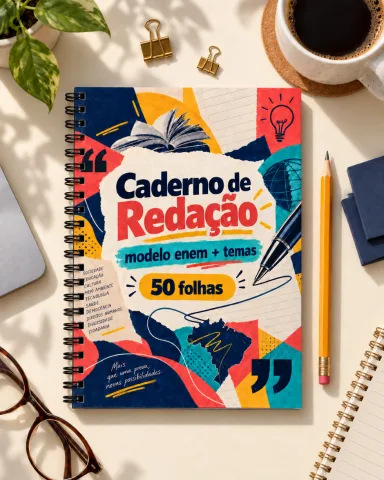 Caderno de redação - Modelo Enem - 50 folhas