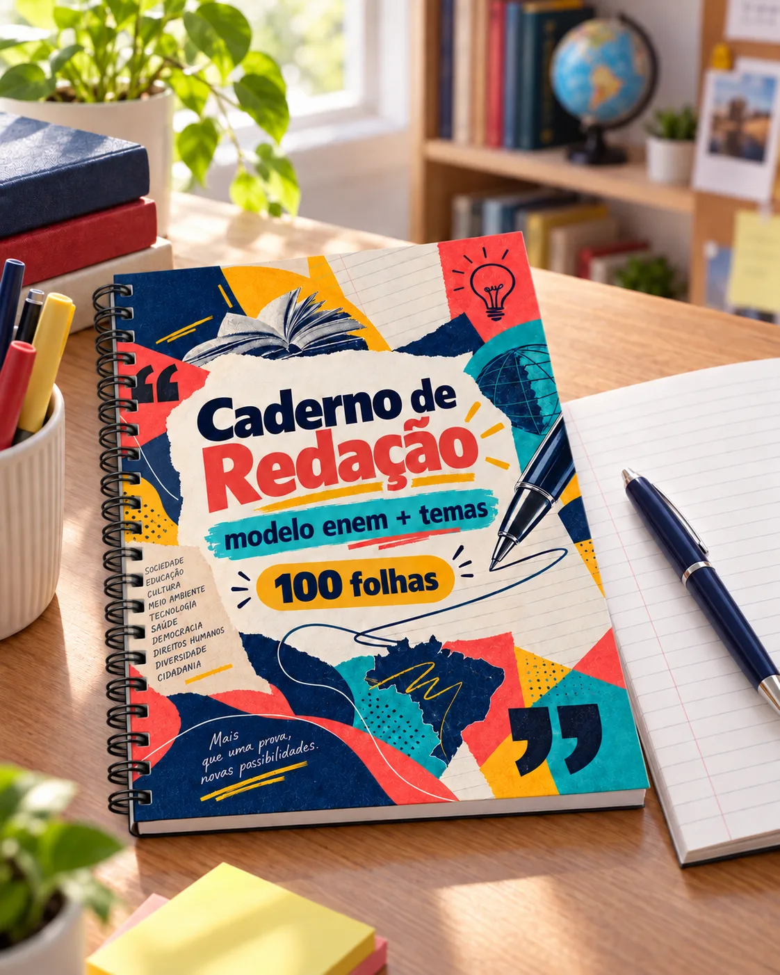 Caderno de redação - Modelo Enem - 100 folhas